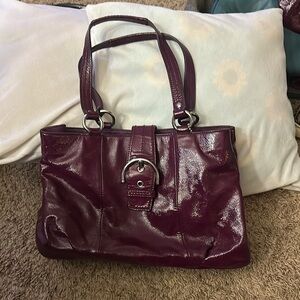 Elegant Purple Leather Handbag